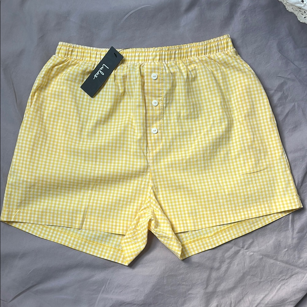Yellow Gingham Boxer Shorts